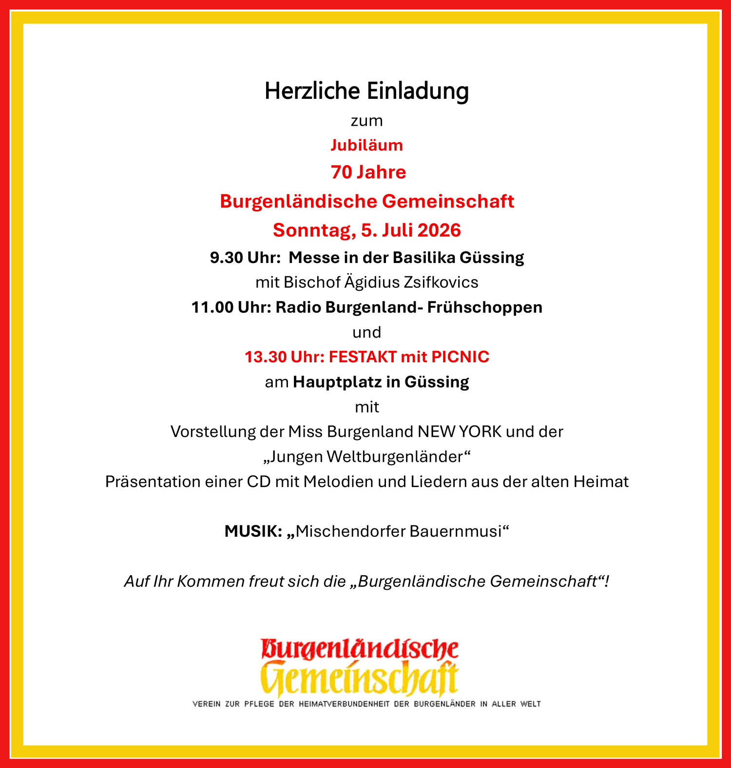 Einladung Festakt mit Picnic 5
