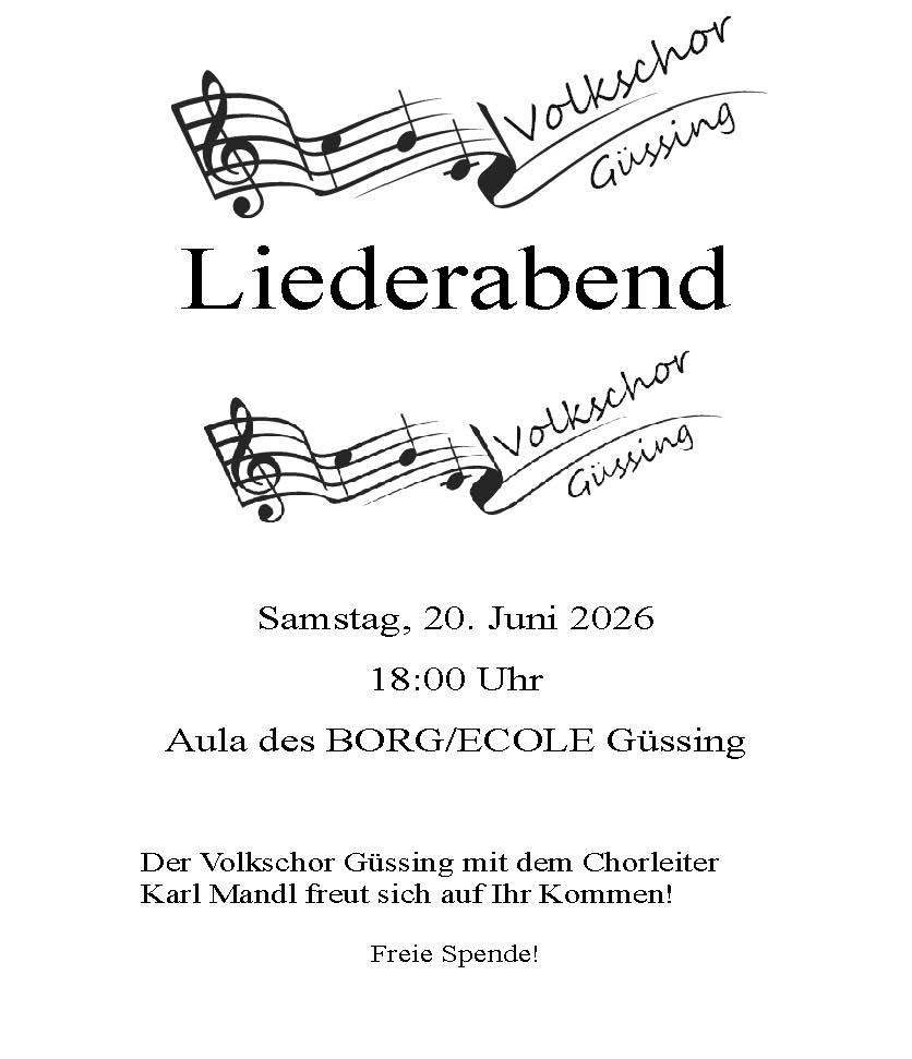 Liederabend 2026 Einladung
